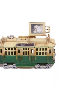 Nostaljik Dekoratif Metal Tramvay