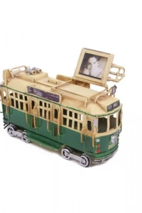 Nostaljik Dekoratif Metal Tramvay