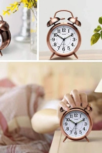 Nostaljik Metal Çalar Masa Saati Orta Boy