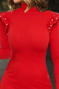 Omuz Inci Detay Kaşkorse Elbise