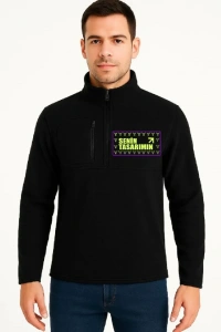 Ön Arka Polar Kazak Dik Yaka - Siyah