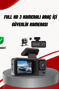 Ön Arka ve İç Kamera DashCam 360° Kapsamlı Full HD Araç Güvenlik Sistemi