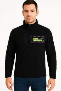 Ön Polar Kazak Dik Yaka - Siyah