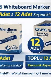 ONAS Whiteboard Marker NS-603 Mavi Tahta Kalemi 3 mm Yuvarlak Uç 1 Adet
