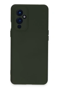 One Plus 9 Kılıf Nano içi Kadife Silikon - Koyu Yeşil