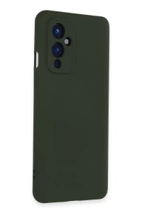 One Plus 9 Kılıf Nano içi Kadife Silikon - Koyu Yeşil