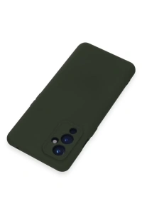 One Plus 9 Kılıf Nano içi Kadife Silikon - Koyu Yeşil