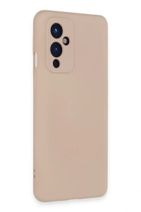 One Plus 9 Kılıf Nano içi Kadife Silikon - Pudra