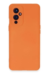 One Plus 9 Kılıf Nano içi Kadife Silikon - Turuncu
