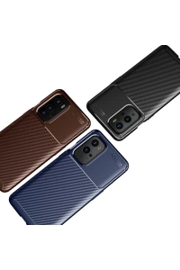 One Plus 9 Pro Kılıf Auto Focus Karbon Kapak - Siyah