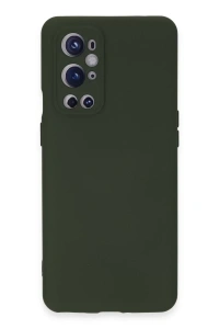 One Plus 9 Pro Kılıf Nano içi Kadife Silikon - Koyu Yeşil