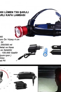Orjinal 800 Lümen T6 Şarjlı Kafa Feneri Watton Wt-265