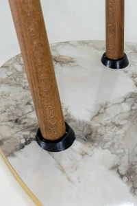 Orta Sehpa Ahşap Torna Ayak Elips Efes Altın