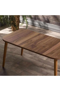 Orta Sehpa Ahşap Torna Ayak Kare Ceviz