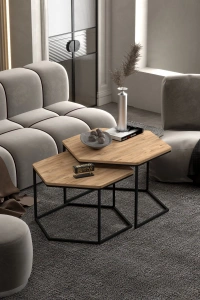 Orta Sehpa Altıgen İkili Lüx Atlantik Çam