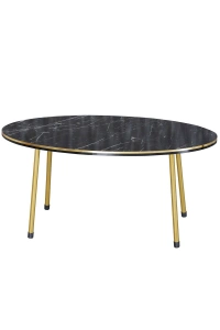 Orta Sehpa Bendir Elips Metal Ayak Çift Gold