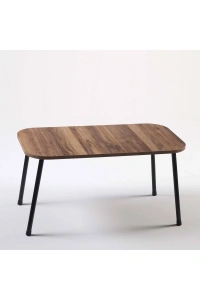 Orta Sehpa Ceviz Metal Ayak Kare