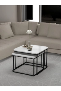 Orta Sehpa Damla İkili Lüx Beyaz