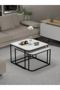 Orta Sehpa Damla İkili Lüx Beyaz