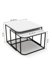 Orta Sehpa Damla İkili Lüx Gold Beyaz