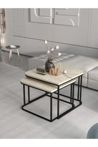 Orta Sehpa Damla İkili Lüx Traverten