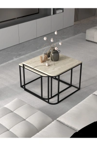 Orta Sehpa Damla İkili Lüx Traverten