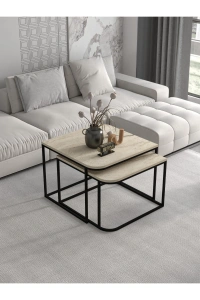 Orta Sehpa Damla İkili Lüx Traverten