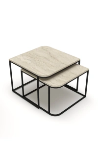 Orta Sehpa Damla İkili Lüx Traverten