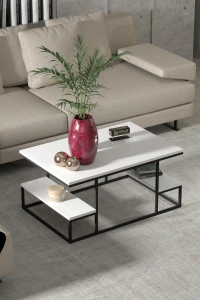 Orta Sehpa Delux Raflı Beyaz