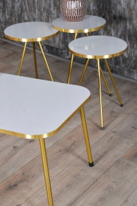 Orta Sehpa Efes Elips Metal Ayak Çift Gold