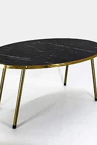 Orta Sehpa Elips Altın Metal Ayak Bendir Altın