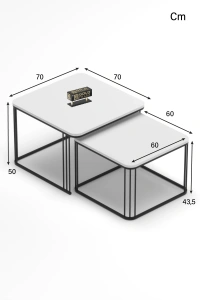 Orta Sehpa İkili Alize Beyaz