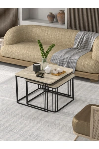 Orta Sehpa İkili Alize Traverten