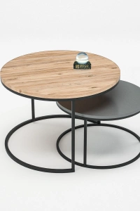 Orta Sehpa Ikili Lüx Specıal Antrasit Gri - Ceviz