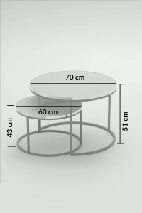 Orta Sehpa Ikili Lüx Specıal Gümüş Beyaz