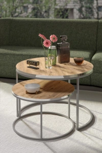 Orta Sehpa Ikili Lüx Specıal Gümüş Ceviz