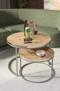 Orta Sehpa Ikili Lüx Specıal Gümüş Ceviz