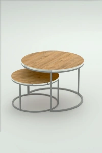 Orta Sehpa Ikili Lüx Specıal Gümüş Ceviz