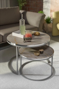 Orta Sehpa Ikili Lüx Specıal Gümüş Gordion