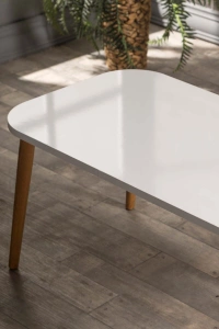 Orta Sehpa Kr Ahşap Torna Ayak Beyaz