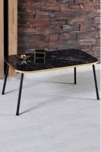 Orta Sehpa  Kr Altın Bendir Siyah Metal Ayak