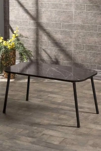 Orta Sehpa Kr Metal Ayak Siyah Mermer Desen