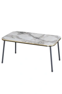 Orta Sehpa Kr Siyah Metal Ayak Çift Altın Bendir