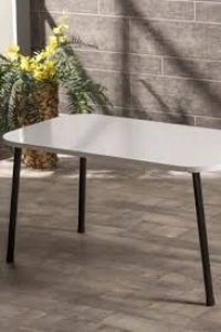 Orta Sehpa Metal Ayak Beyaz KR