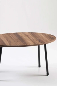 Orta Sehpa Metal  Ayak Elips Ceviz