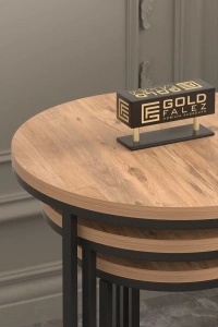 Orta Sehpa Tekli Ve 3Lü C Zigon Sehpa Kombin Set Ceviz