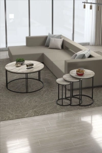 Orta Sehpa Tekli Ve 3Lü C Zigon Sehpa Kombin Set Efes