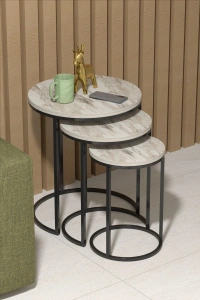 Orta Sehpa Tekli Ve 3Lü C Zigon Sehpa Kombin Set Efes