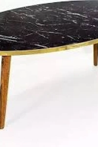 Orta Sehpa Torna Ayak Elips Bendir Altın Ahşap