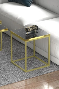 Orta Sehpa Ve Zigon Sehpa 5li Lüx Set Altın Bendir